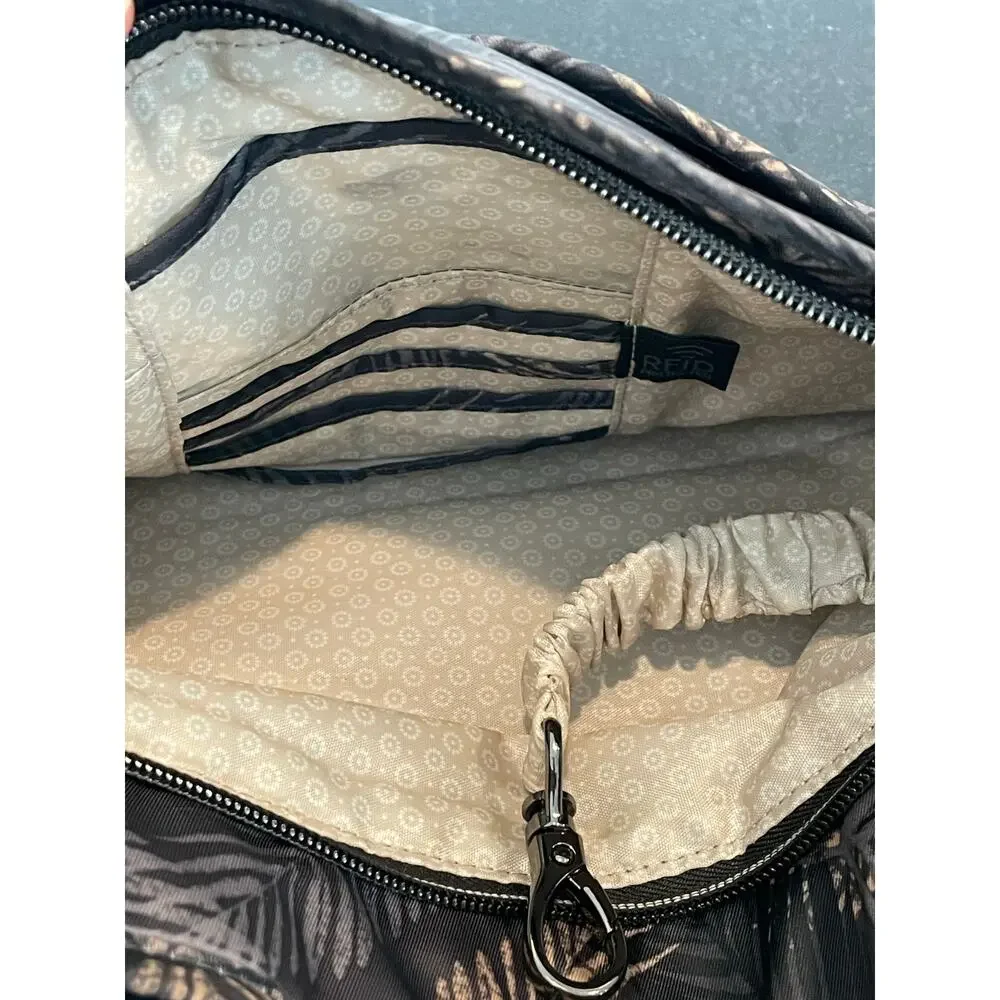 Adagio quilted bubble adjustable crossbody by LUG in Tropical Fog RFID